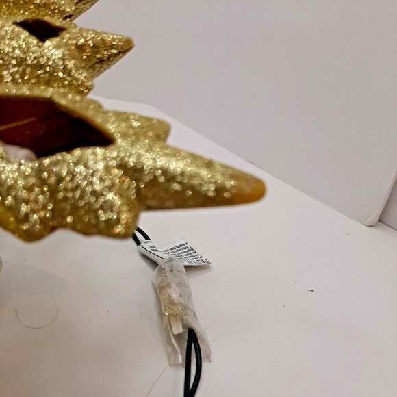 STAR CHRISTMAS Lights Up GOLD Tree Topper Window Decor Sparkles Tested Works EUC - Picture 5 of 12